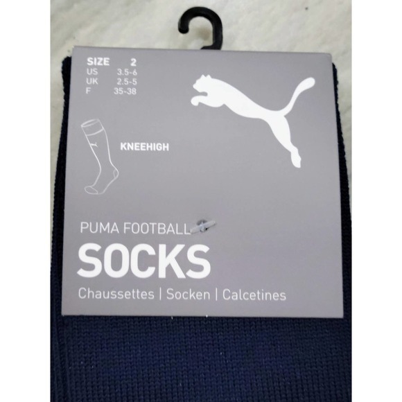 Puma Team Liga Blue Knee High Socks Size 2 US 3.5-6 - Picture 2 of 6